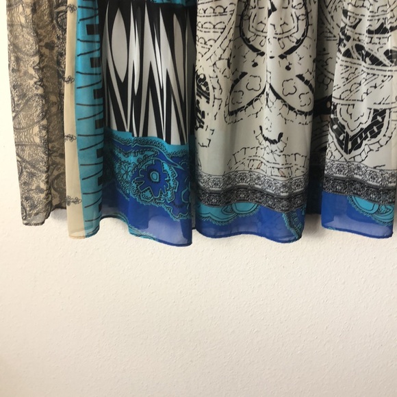 Chico's Majestic Blue Patchwork Boho Maxi Skirt 1 = M - Picture 4 of 8